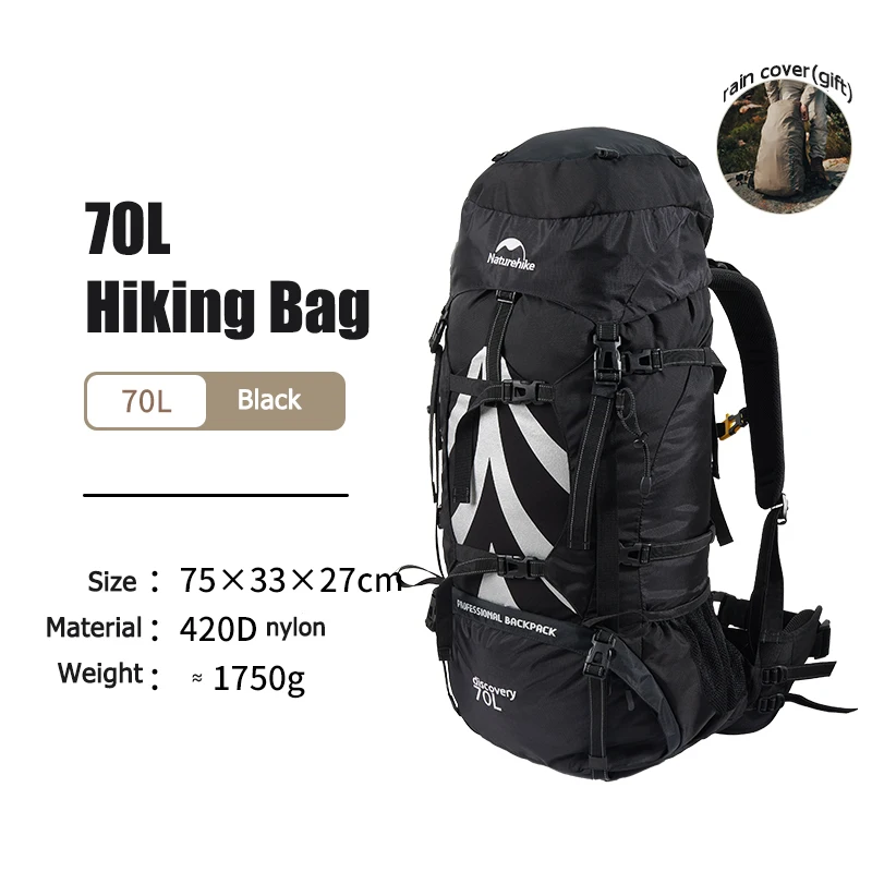 Sac à dos randonnée 70L noir