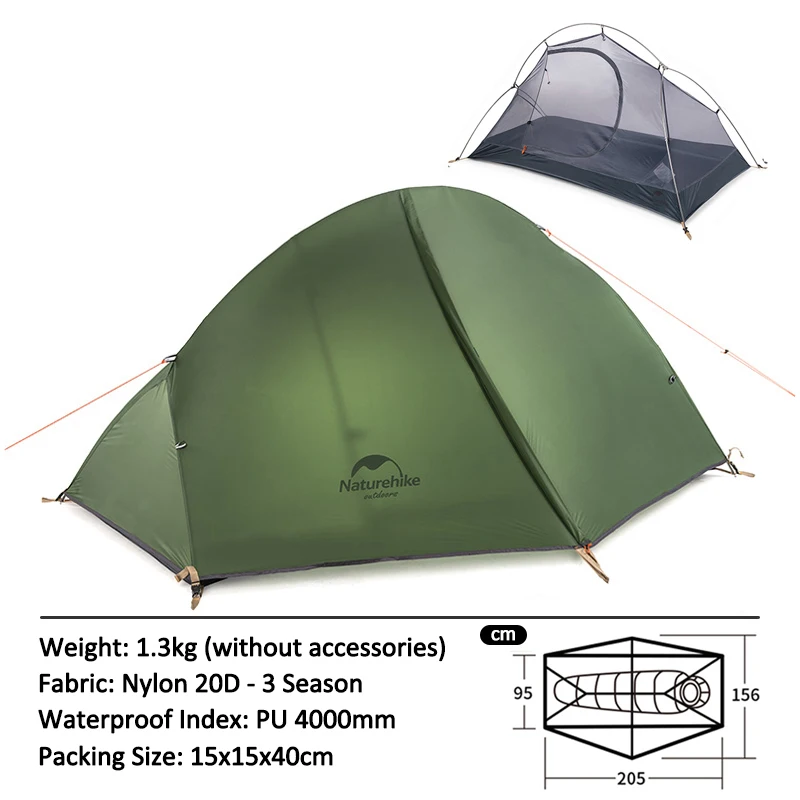 Tente ultra légère trekking verte