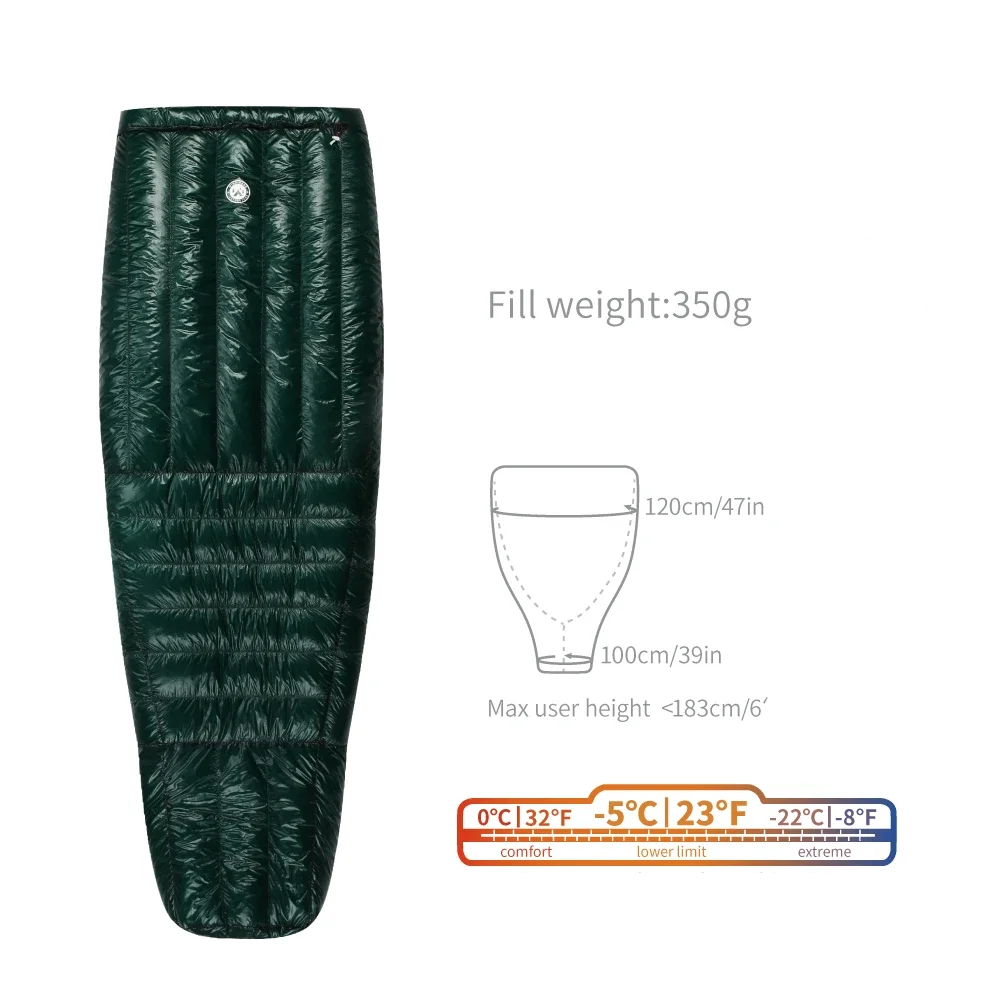 Sac de couchage en duvet 350g