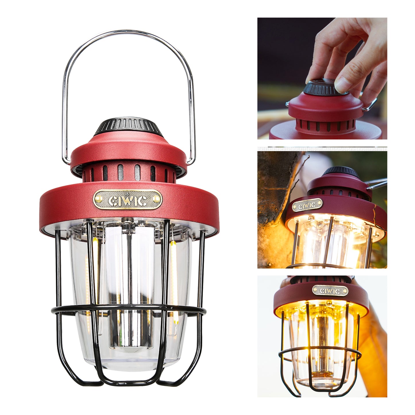 Lanterne vintage Led rouge