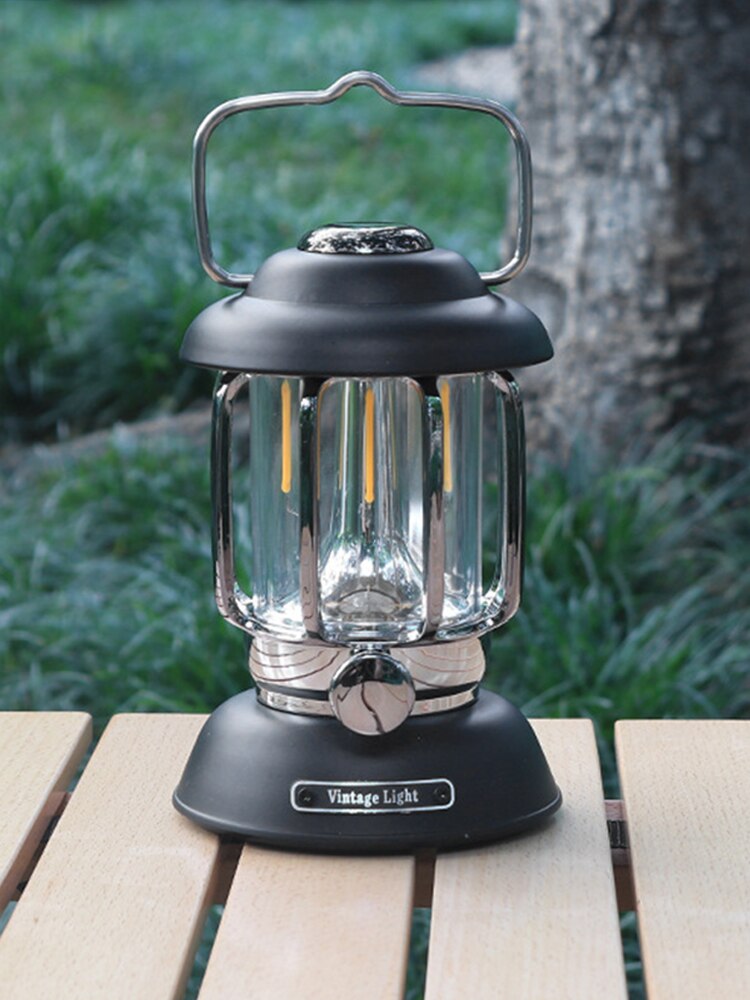 Lanterne Led retro noire
