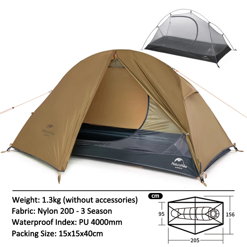 Tente ultra légère trekking marron