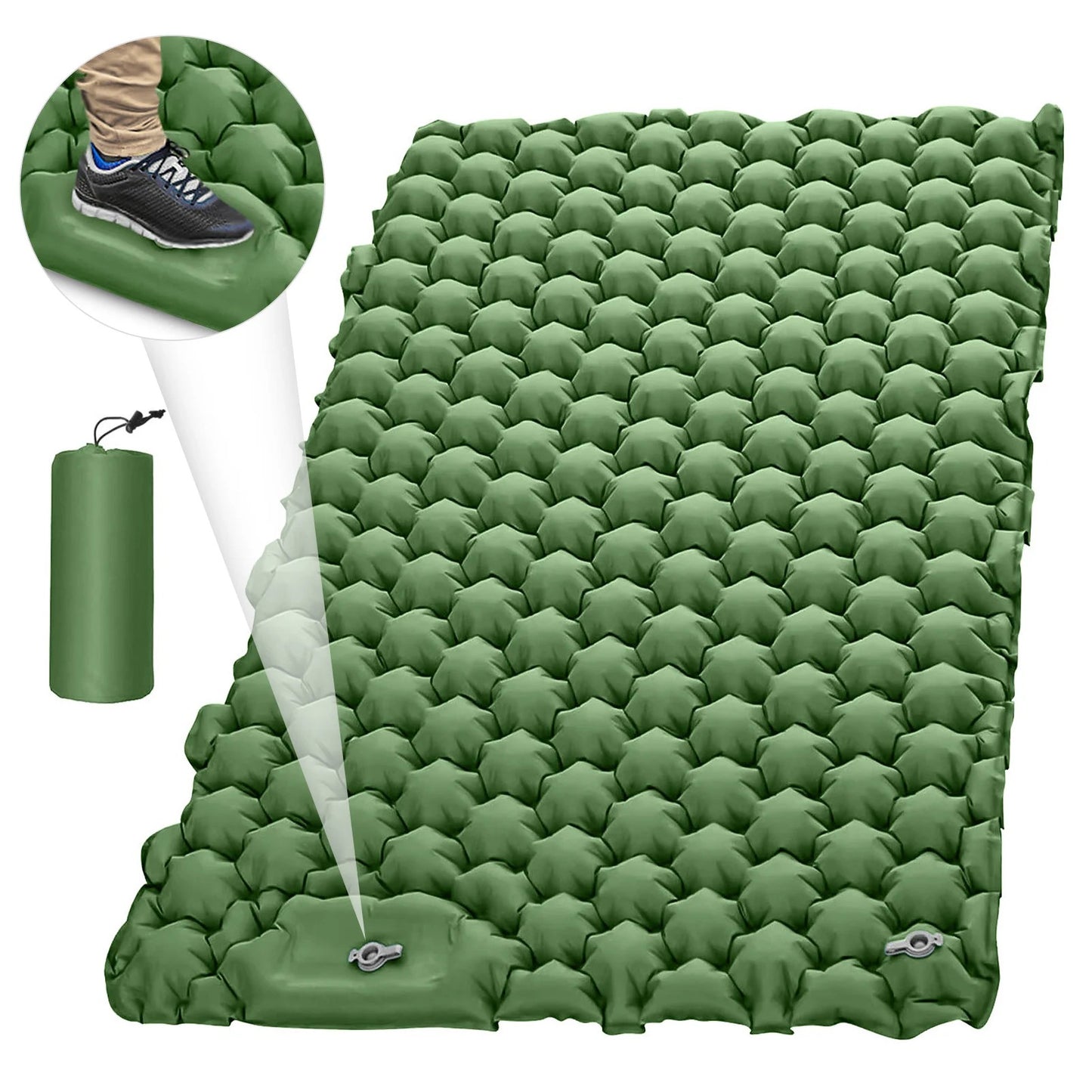 Matelas gonflable double vert