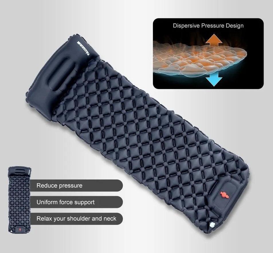 Matelas gonflable pompe intégrée bleu