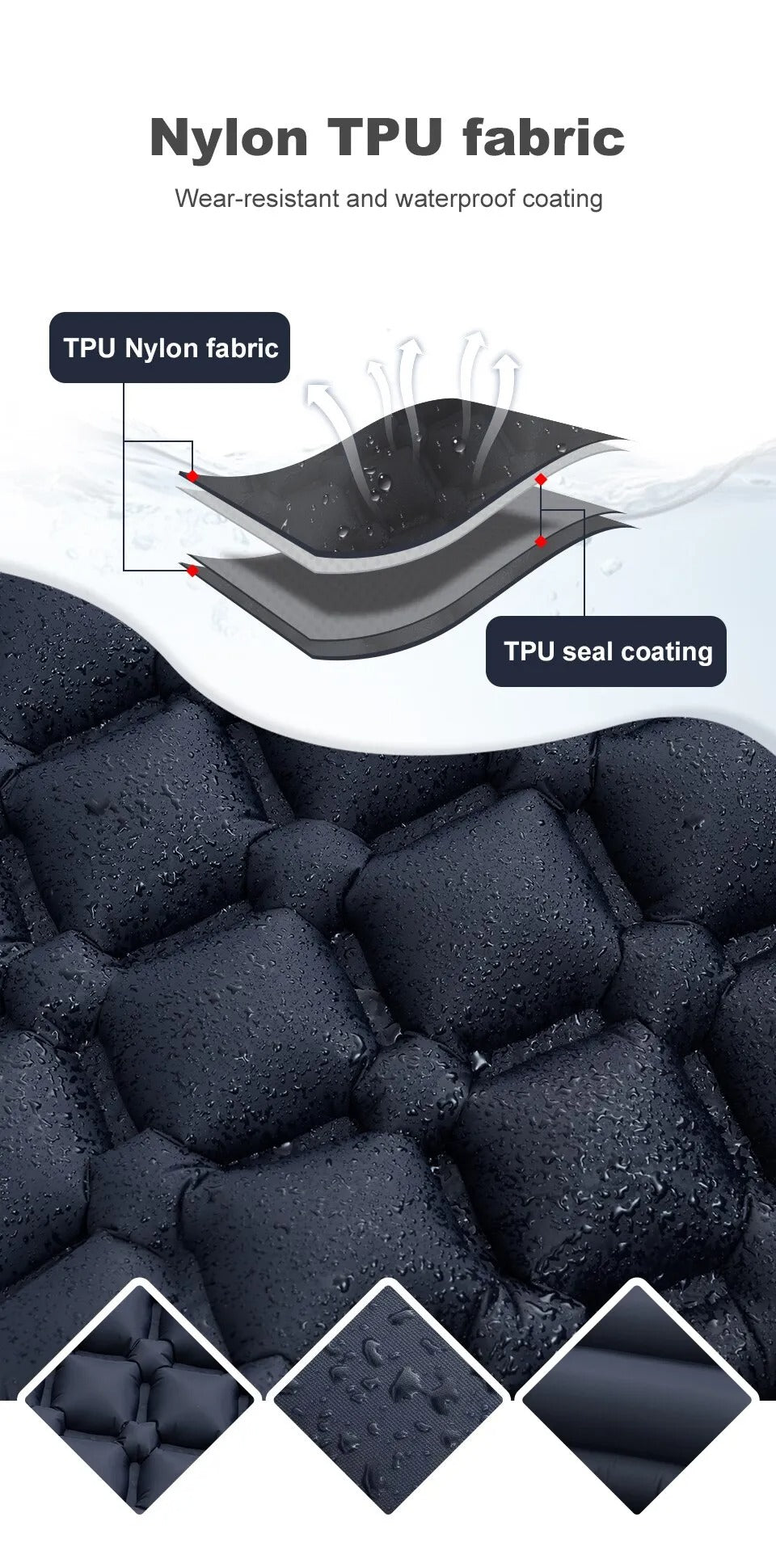 Matelas gonflable pompe intégrée bleu