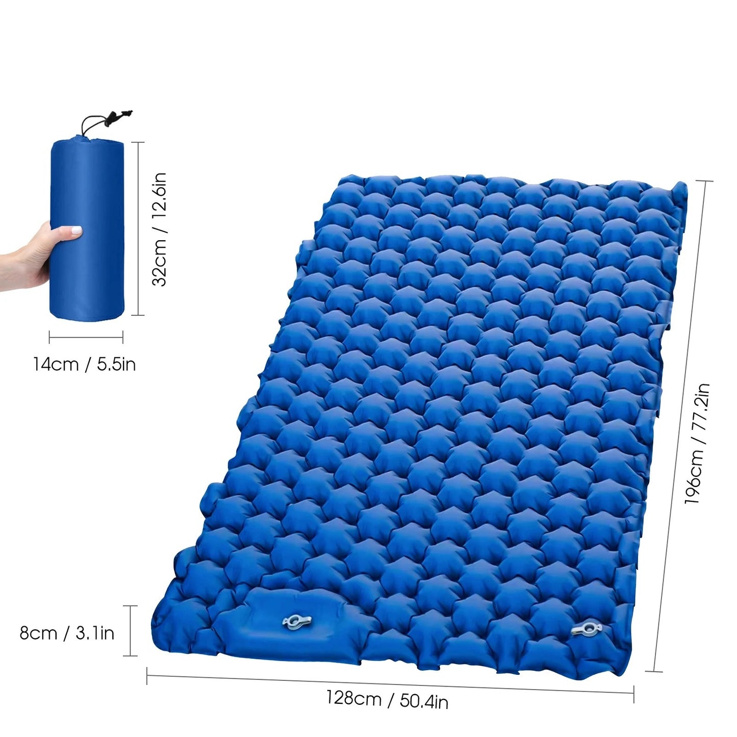 Matelas gonflable double bleu