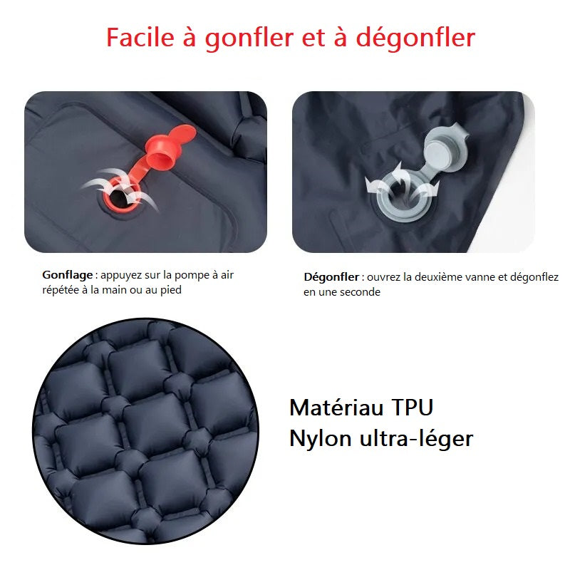 Matelas gonflable pompe intégrée bleu