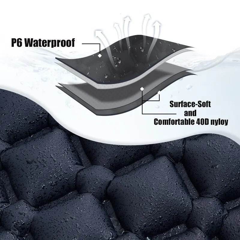 Matelas gonflable pompe intégrée bleu