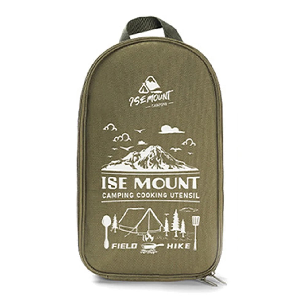 Ustensiles de cuisine camping vert