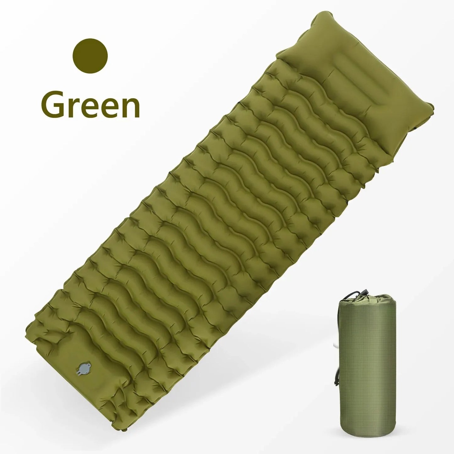 Matelas camping gonflable 190cm vert