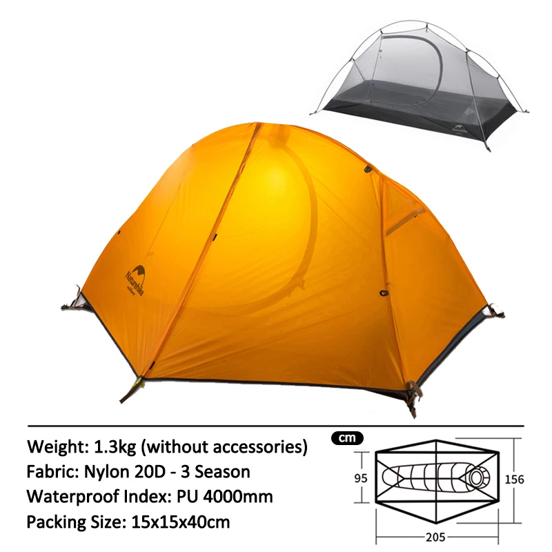 Tente ultra légère trekking orange