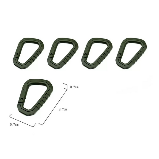 5 Mousquetons tactiques vert