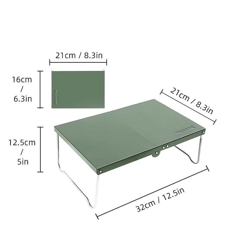 Table pliante en aluminium verte