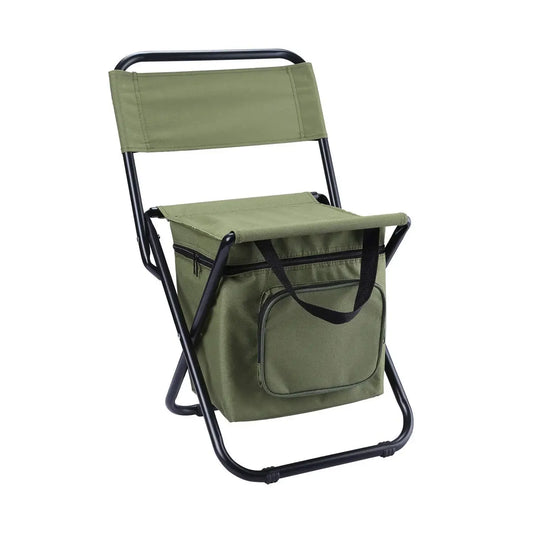 Chaise de camping avec poche de rangement vert
