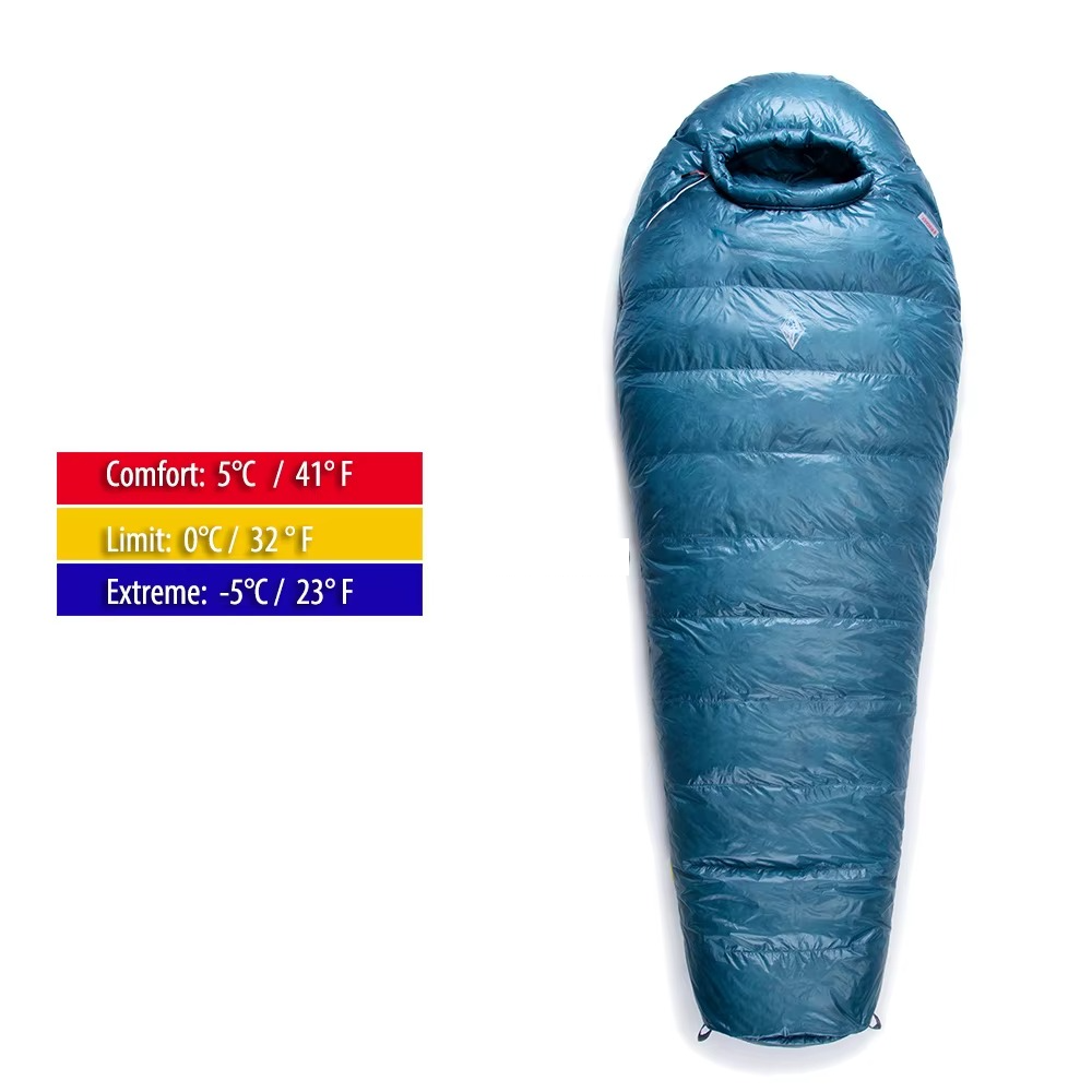 Sac de couchage grand froid duvet d'oie bleu