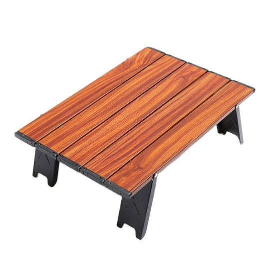 Mini table pliante portable imitation bois