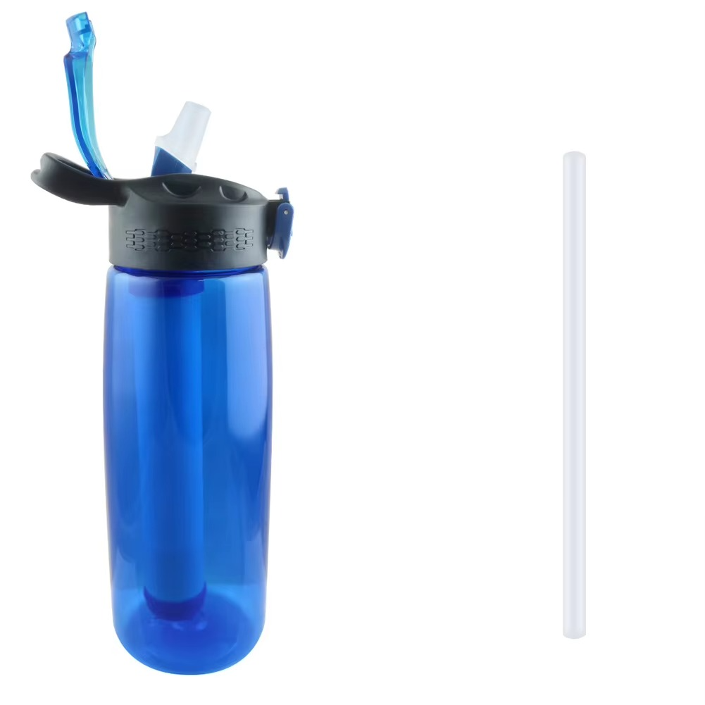 Paille filtre eau bleu