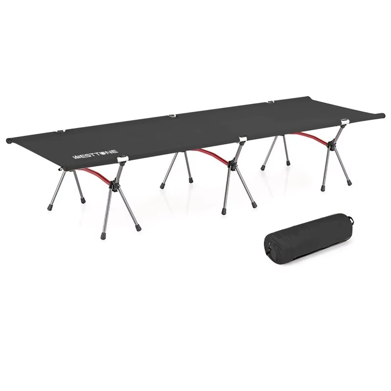 Lit pliant camping noir
