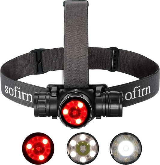 Lampe frontale 3 couleurs 