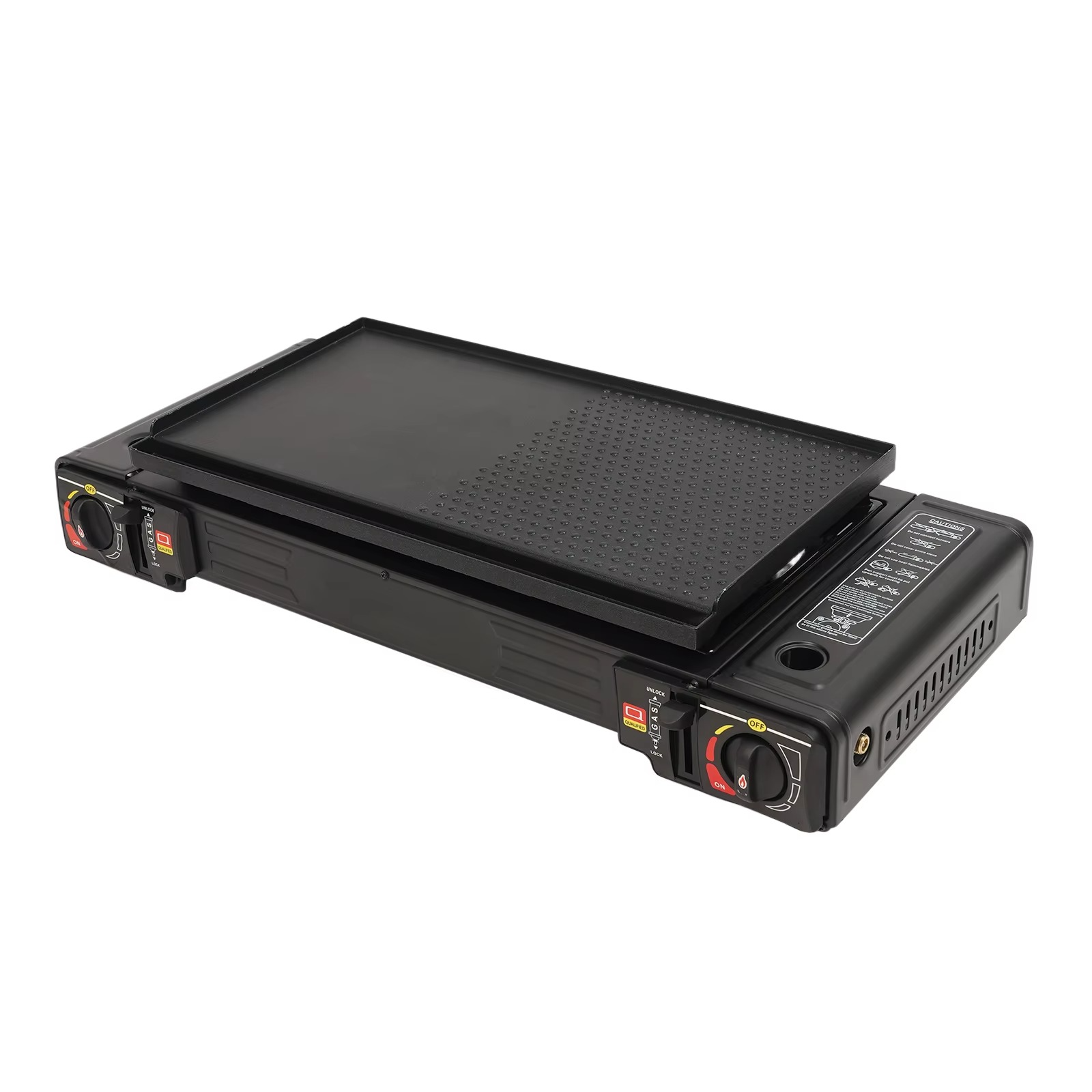 Réchaud à gaz 2 brûleurs avec plaque