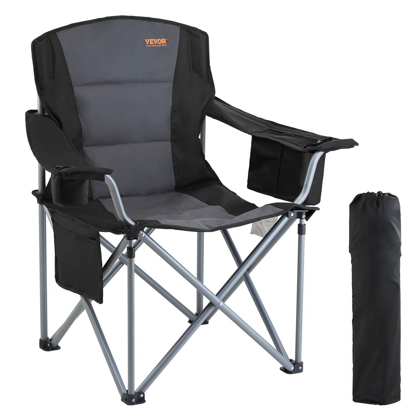 Chaise pliable camping noir