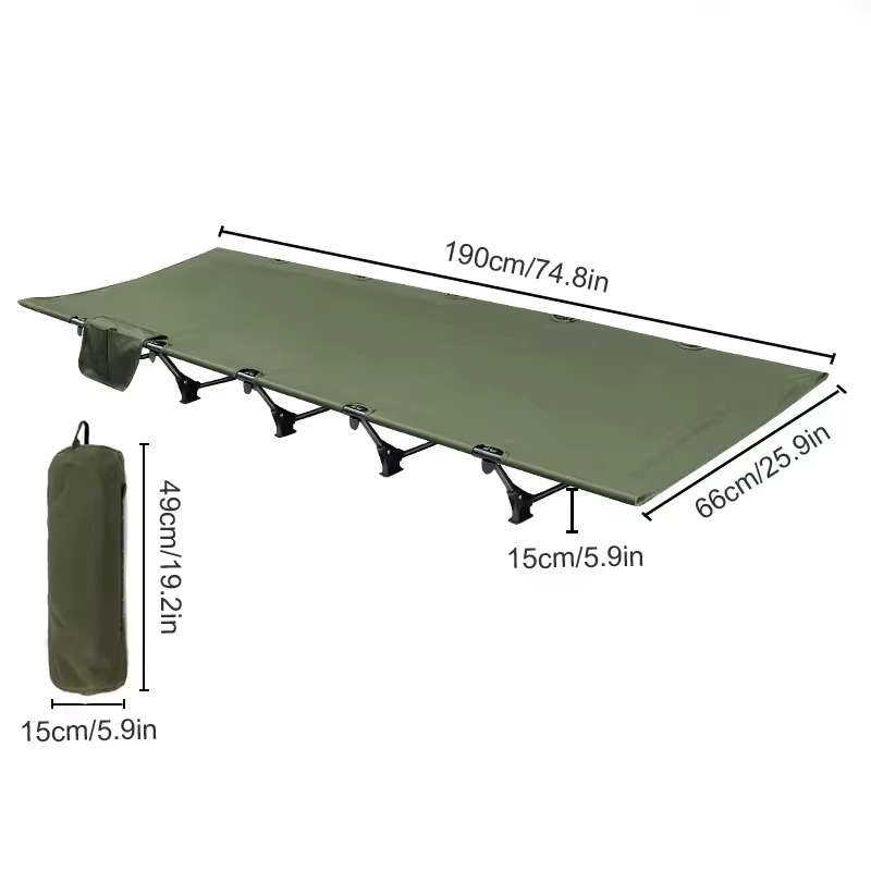Lit de camp pliant vert