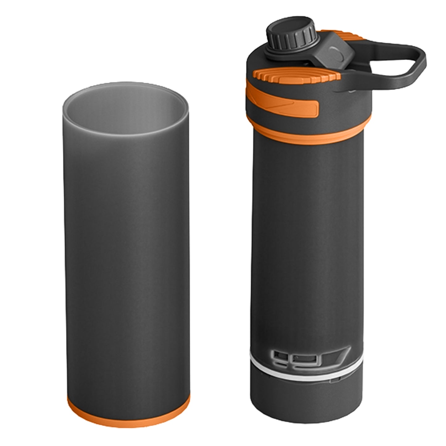 Gourde filtrante eau non potable orange