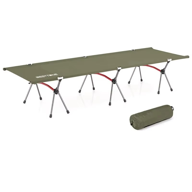 Lit pliant camping vert