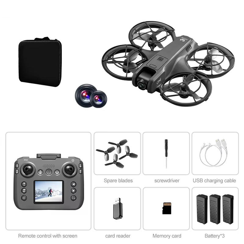Mini drone brushless avec 3 batteries
