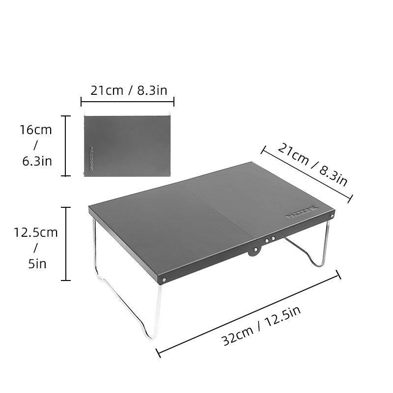 Table pliante en aluminium grise