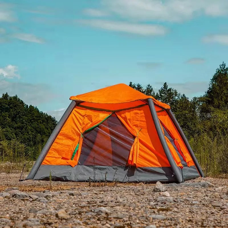 Tente de camping gonflable orange