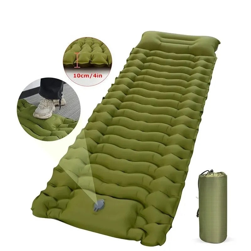 Matelas camping gonflable 190cm vert