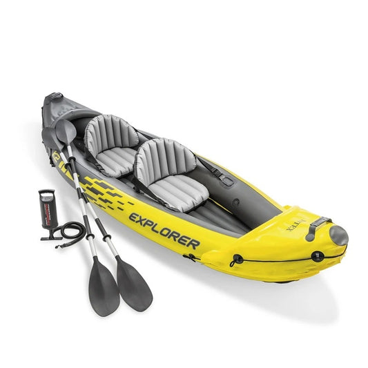 Kayak gonflable 2 places jaune et gris