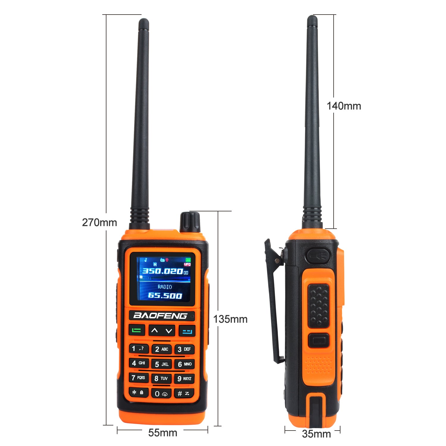 Talkie walkie VHF UHF orange